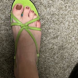 Lime green Ralph Lauren heels in a size 7.5.